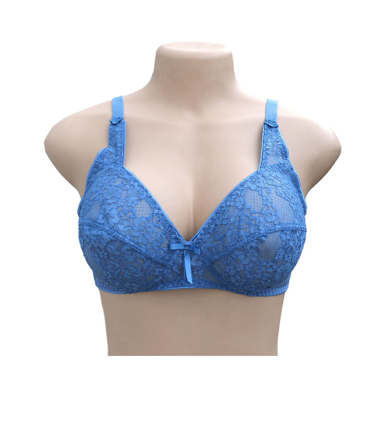 be belle bra marvel rosette denim blue 32b