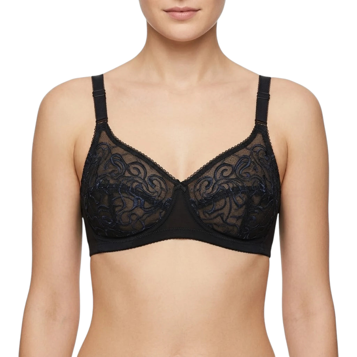 be belle bra x over trendy black 40b