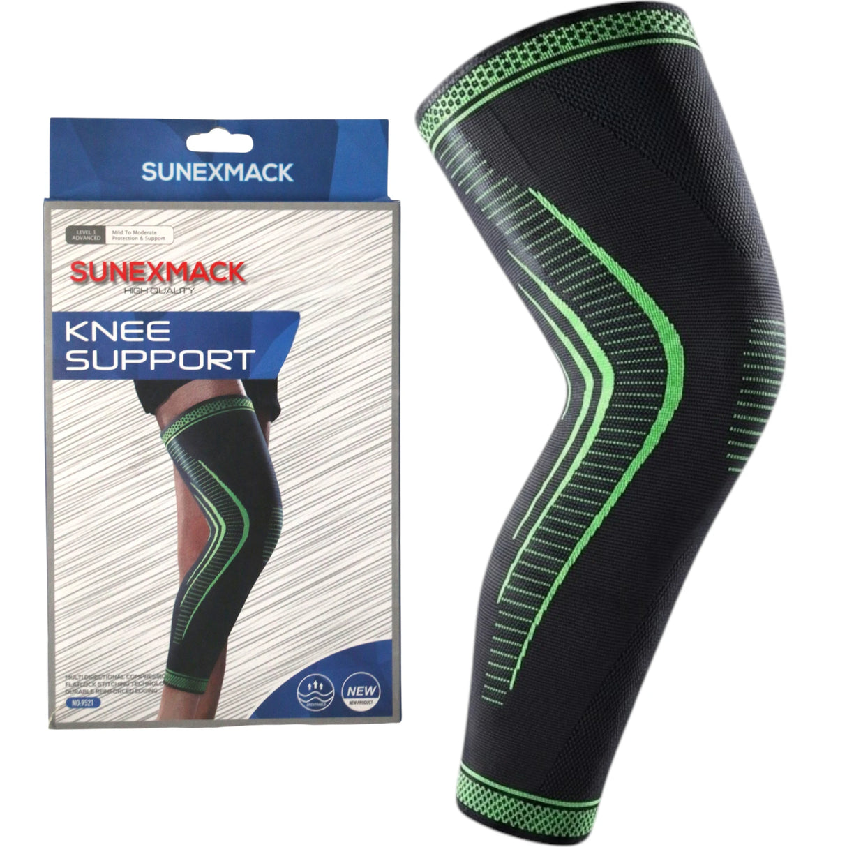 Sunexmack Full Length Knee Support – Compression Sleeve for Joint Pain