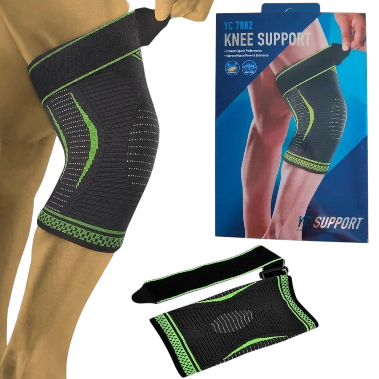 YC Support Knee Sleeve – Compression Support with Adjustable Strap
