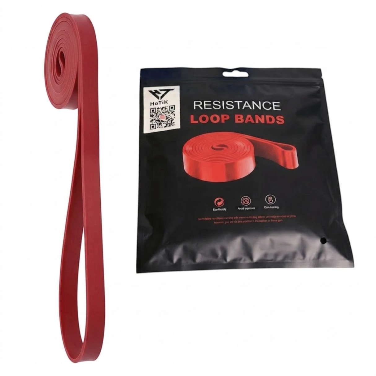 HoTiK Resistance Loop Band – Light Resistance Pull Up & Fitness Band Red 4.5X13MM