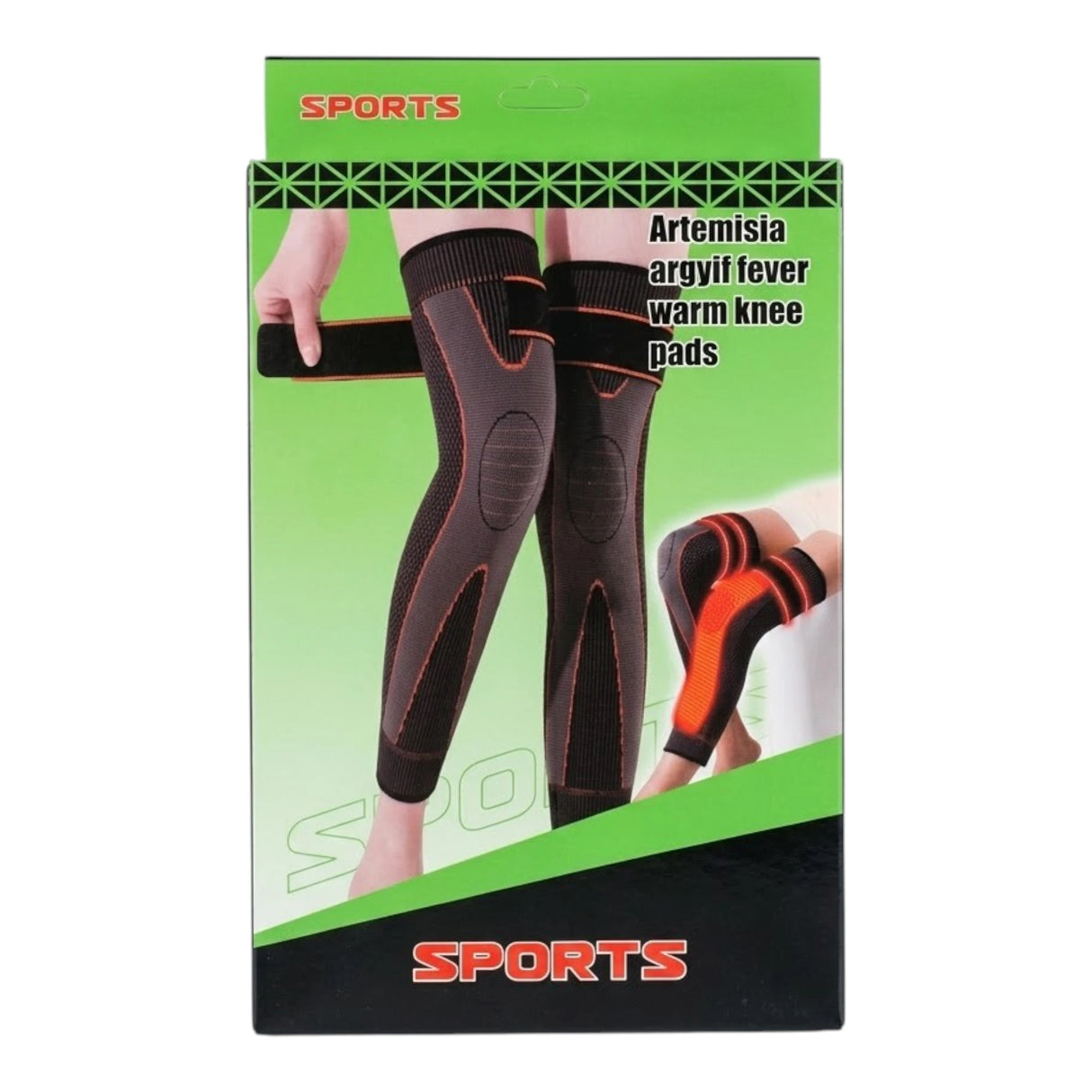 Self-Heating Artemisia Thermal Knee Compression Sleeves Long Knee Support Braces with Adjustable Straps