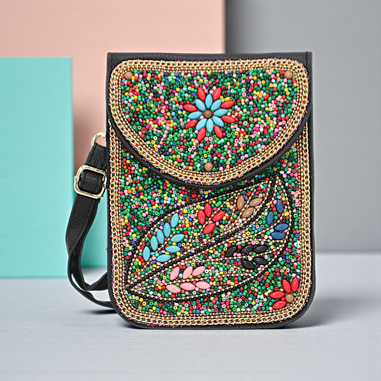 ladies mobile pouch with beads china