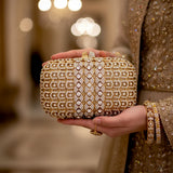 ladies bridal clutch metal white stone china