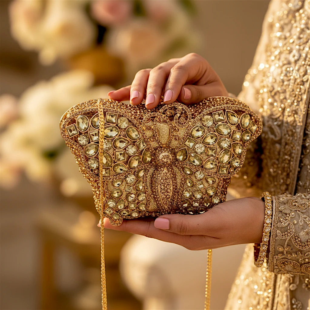 ladies bridal clutch mini butterfly china