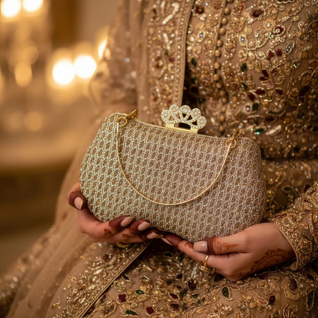 ladies bridal clutch fancy