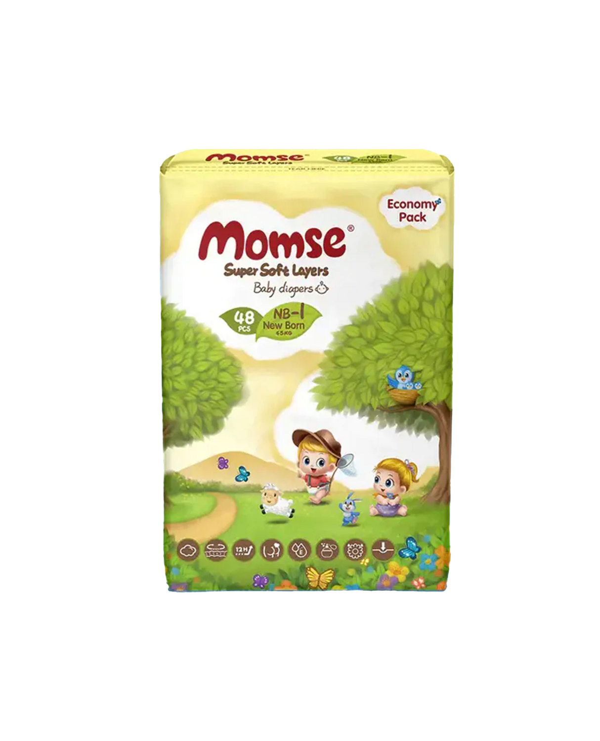 momse diaper economy pack nb-1 48pc
