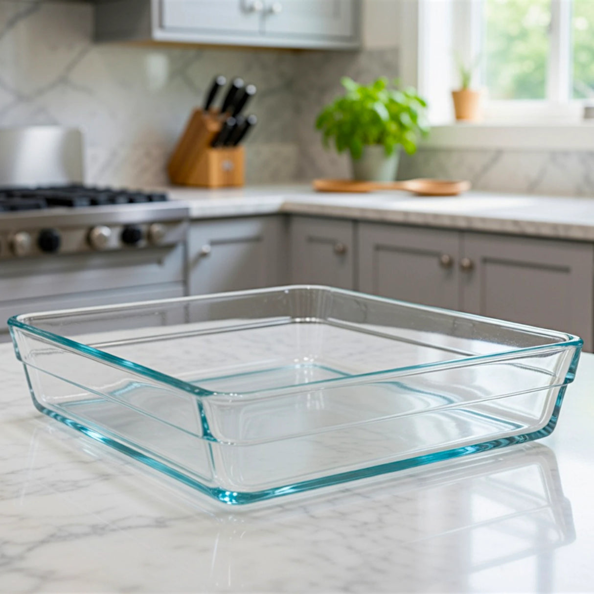 borcam glass dish 11" square turkey 59314