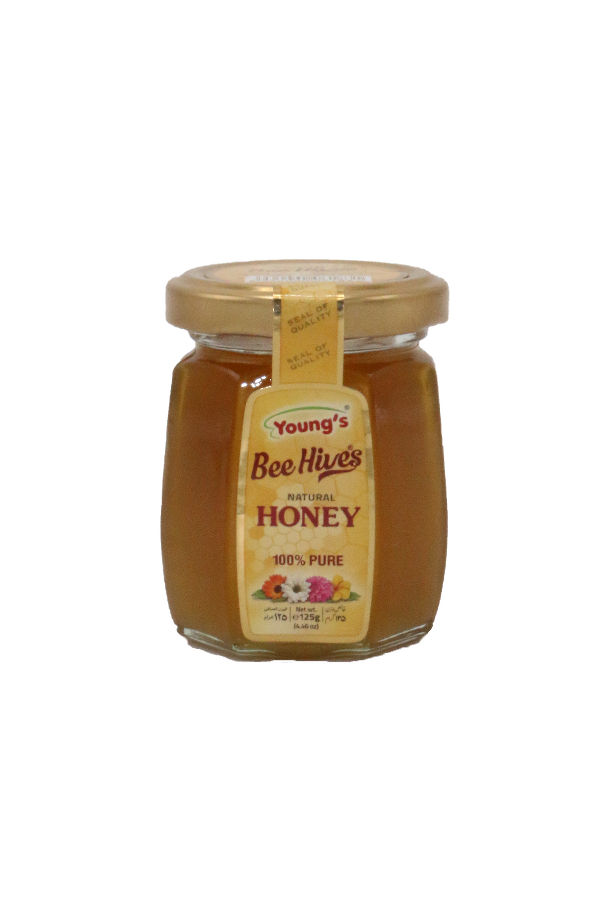 youngs bee hives natural honey bottle 125g