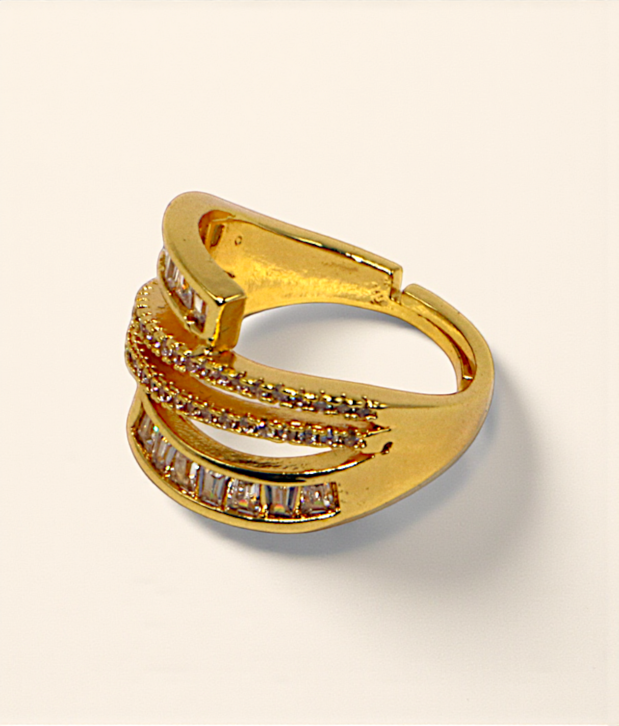 ring adjustable fancy stone