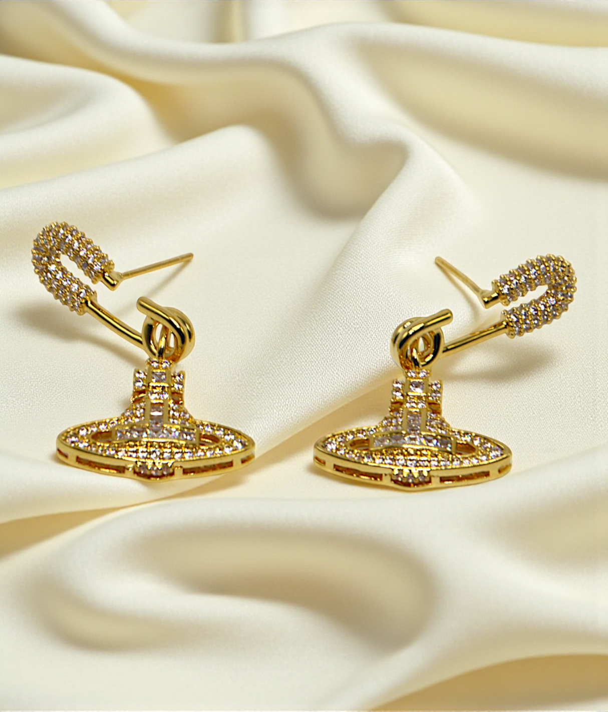 ear ring safety pin shape and stone china