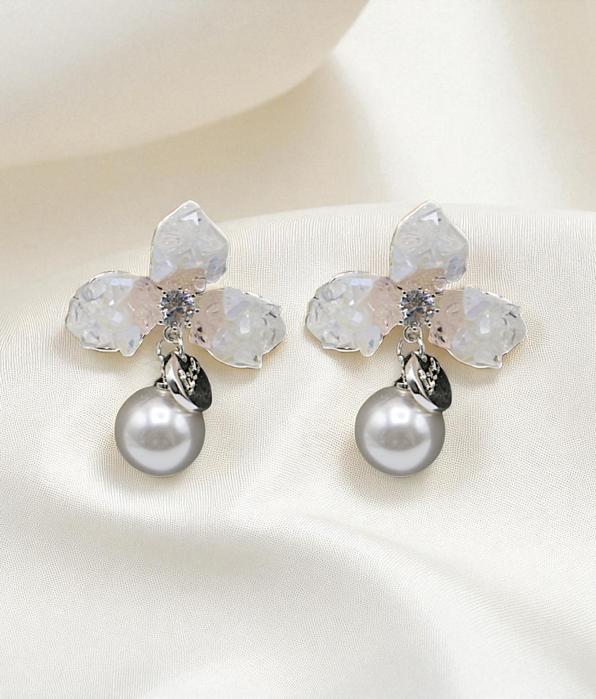 ear ring vintage crystal stone with pearls china