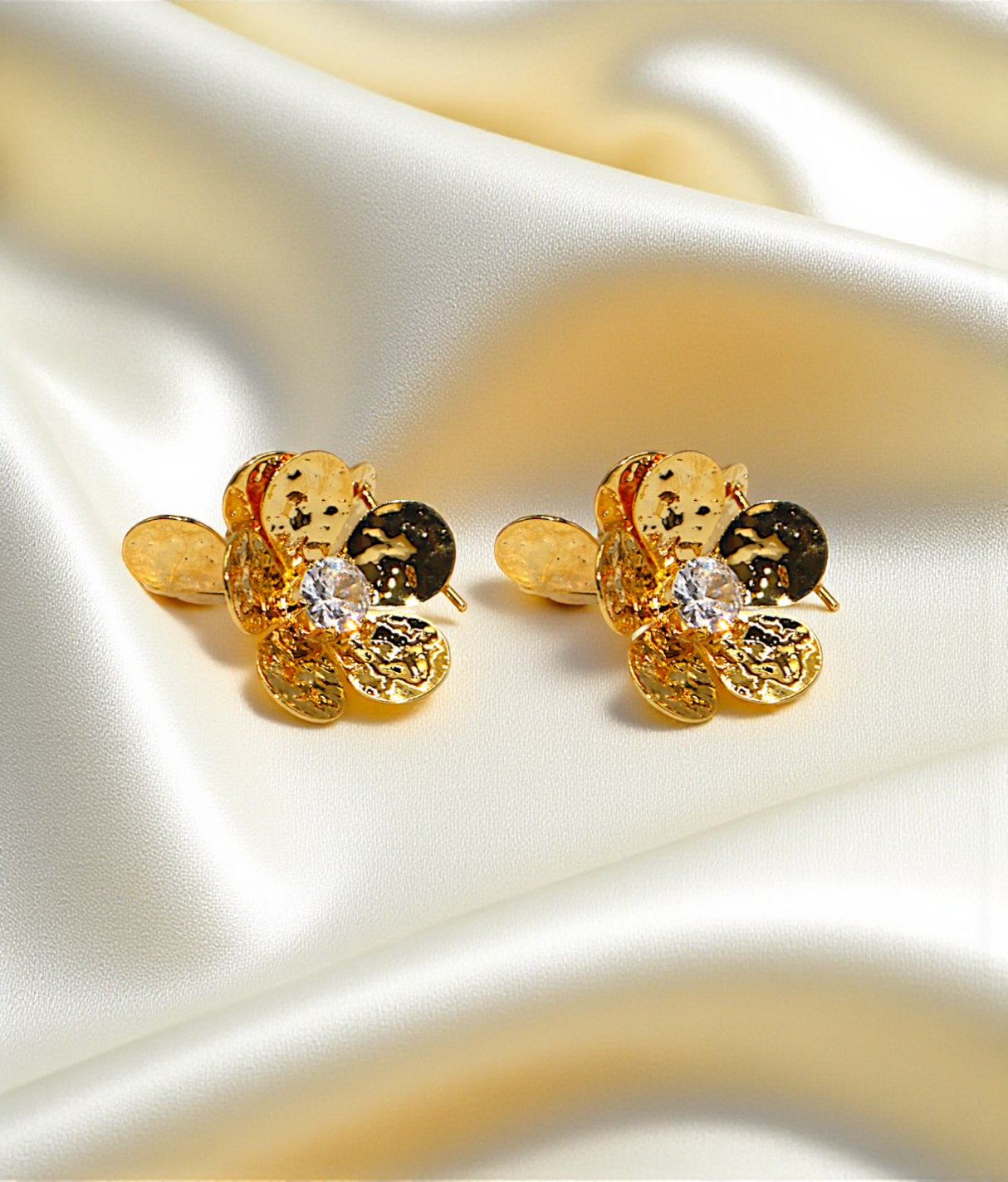 ear ring five petal flower with stone china