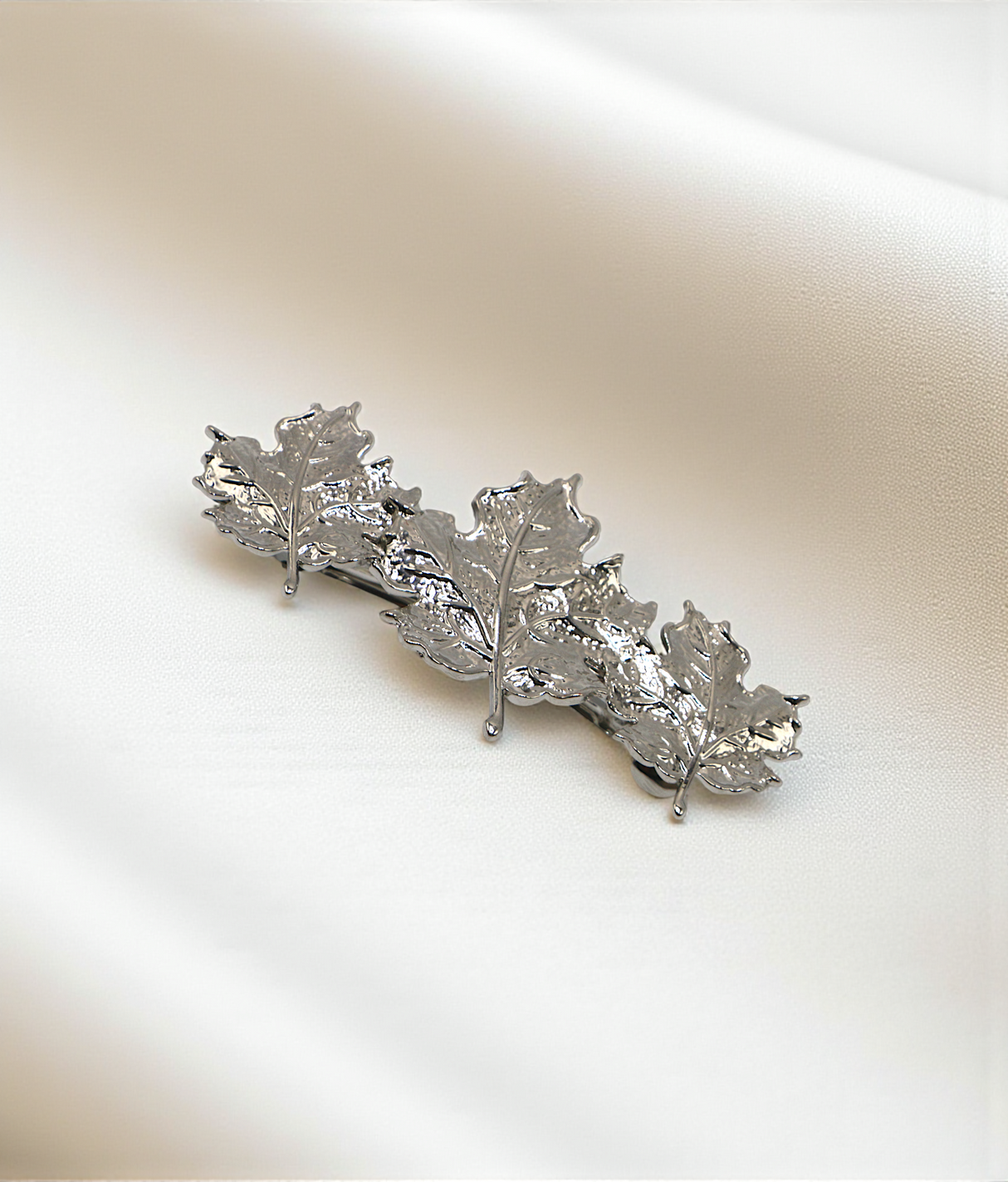 hair clip vintage silver leaf china