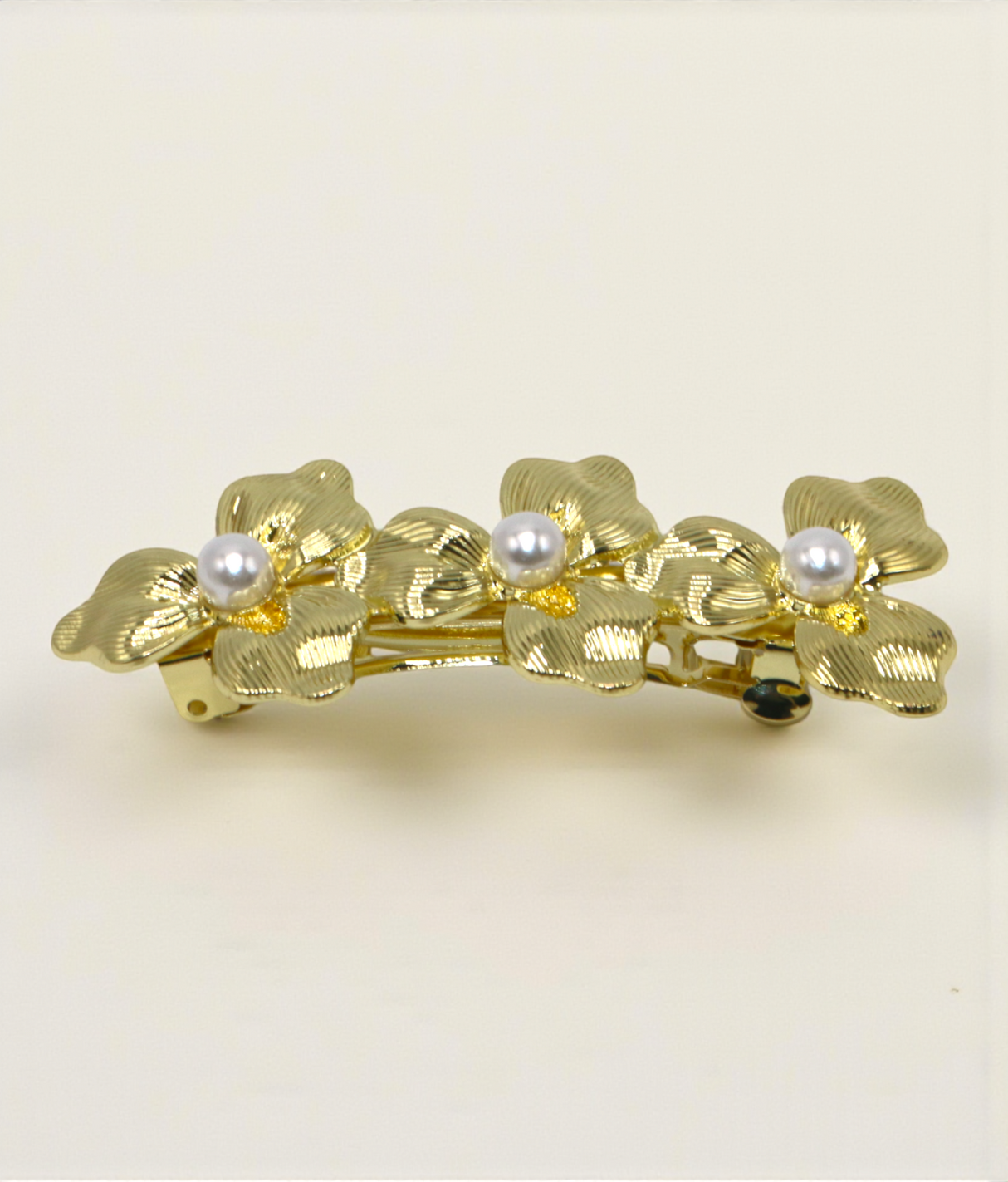 hair clip gold metal flower china