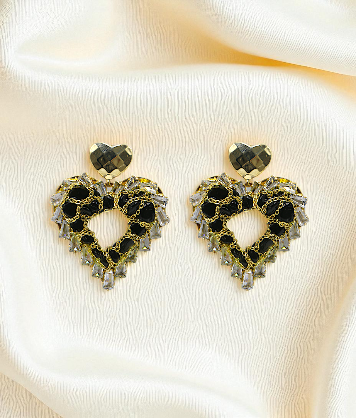 ear ring heart shape and shiny stone china