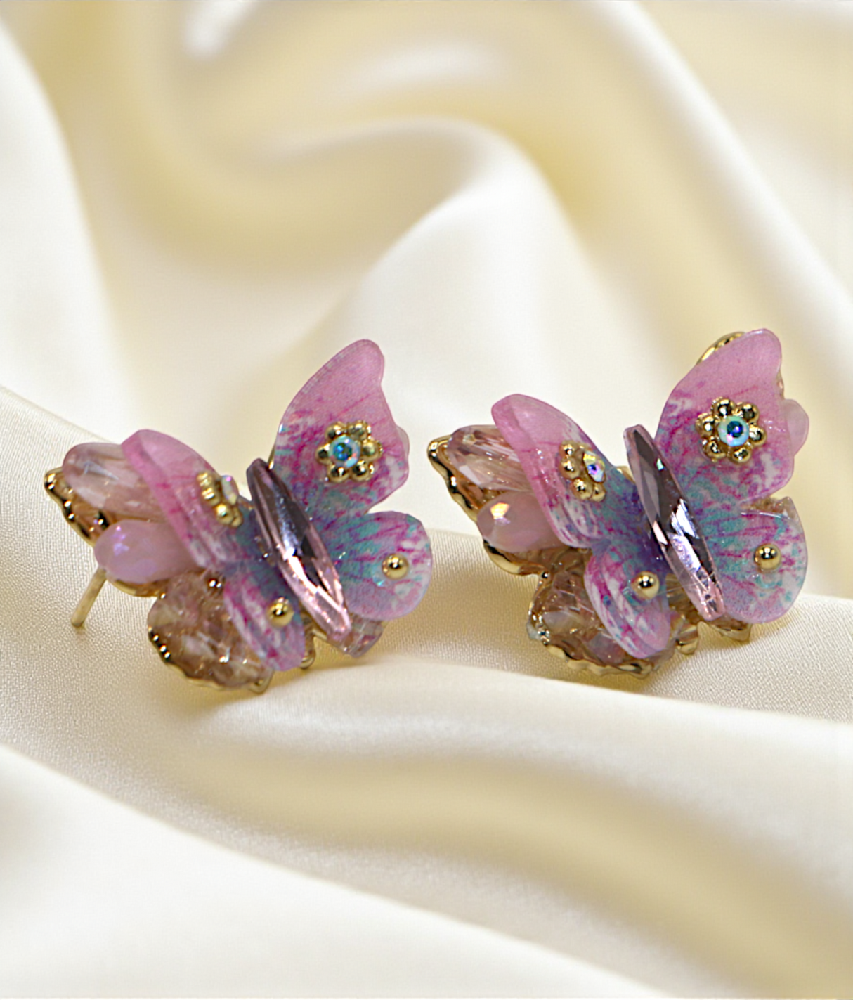 ear ring butterfly crystal pearls china