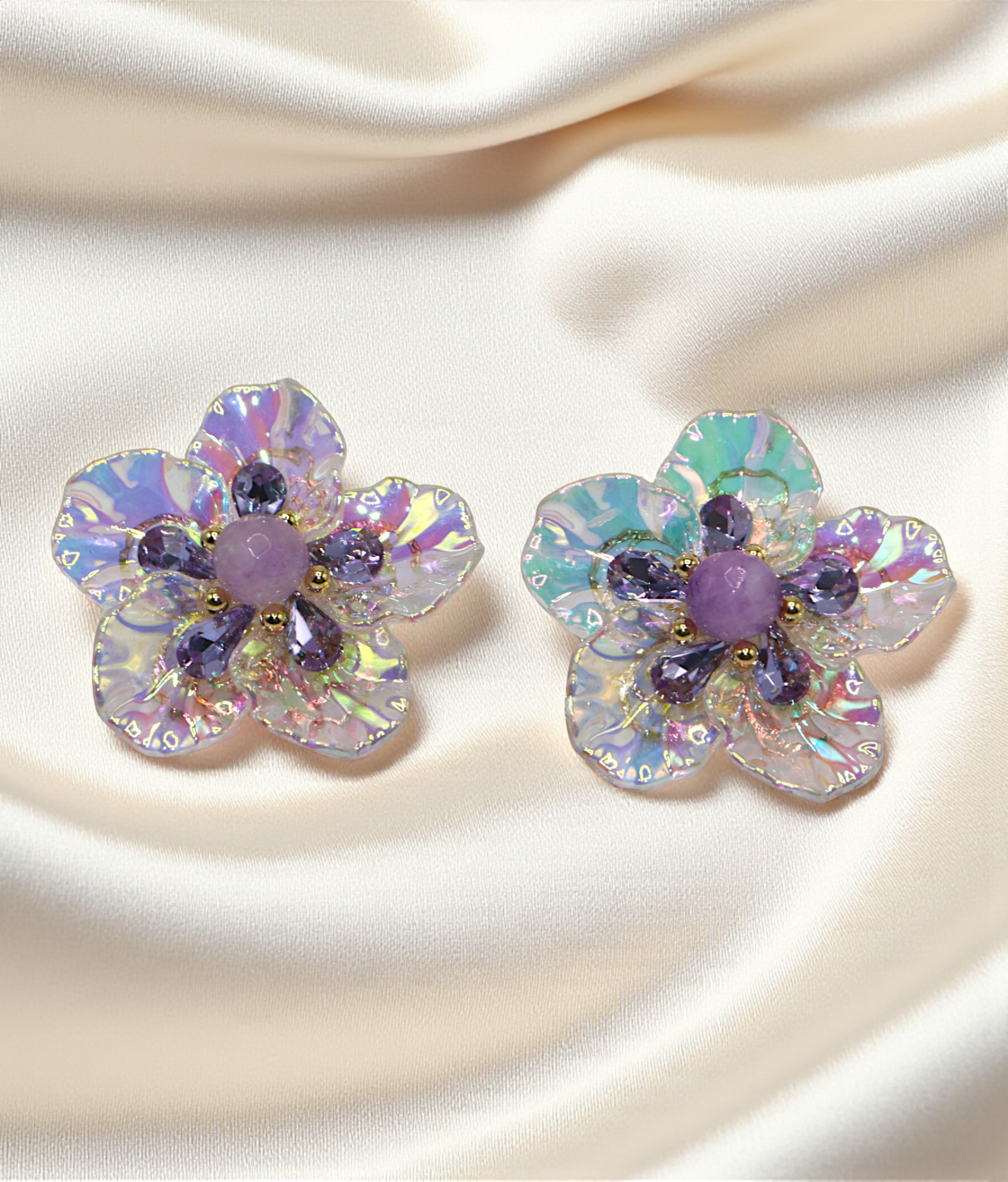ear ring flower crystal pearls china