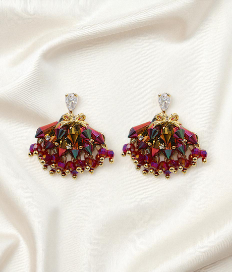ear ring gold plated crystal pearls with stone china