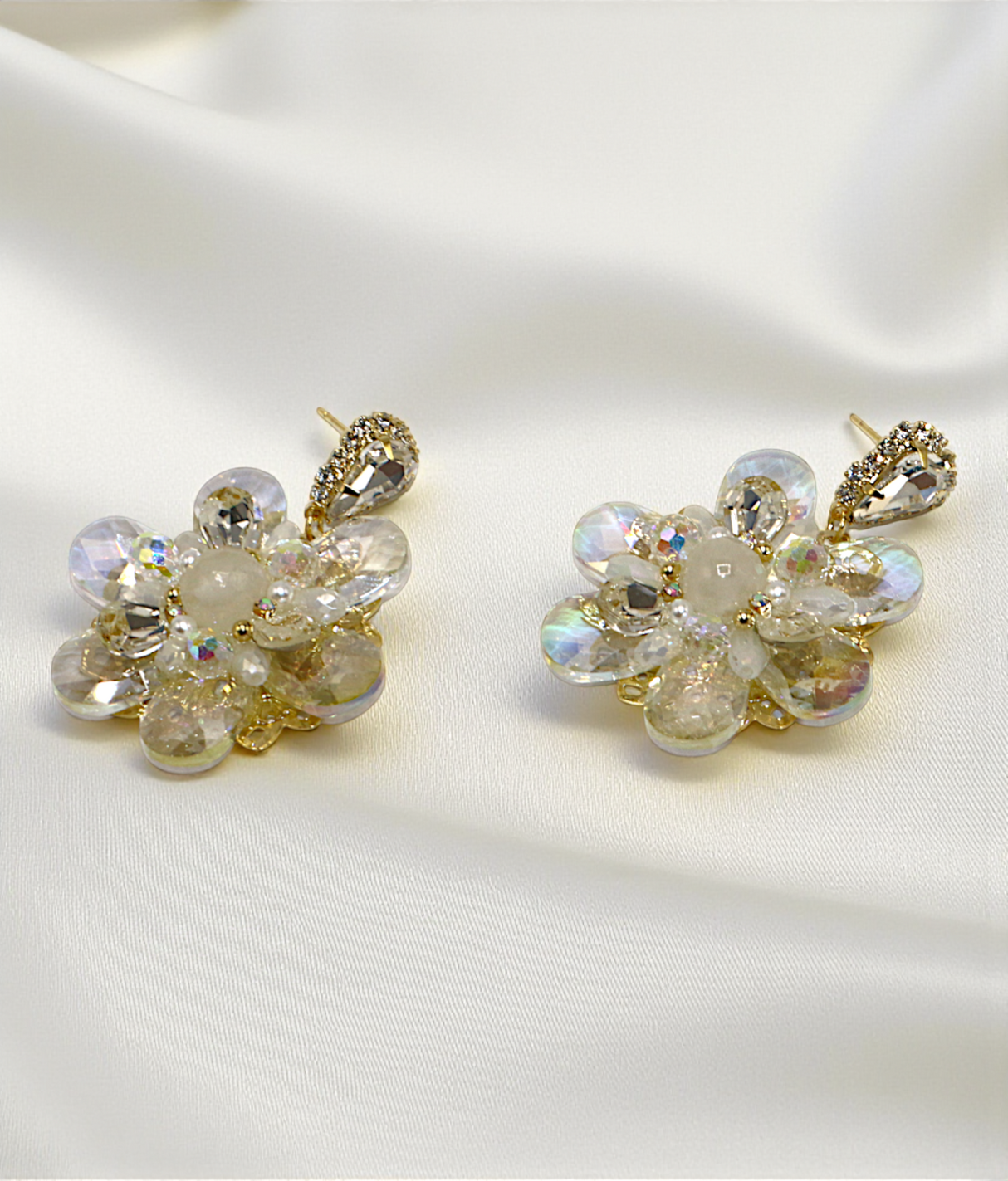 ear ring flower crystal pearls & beads china