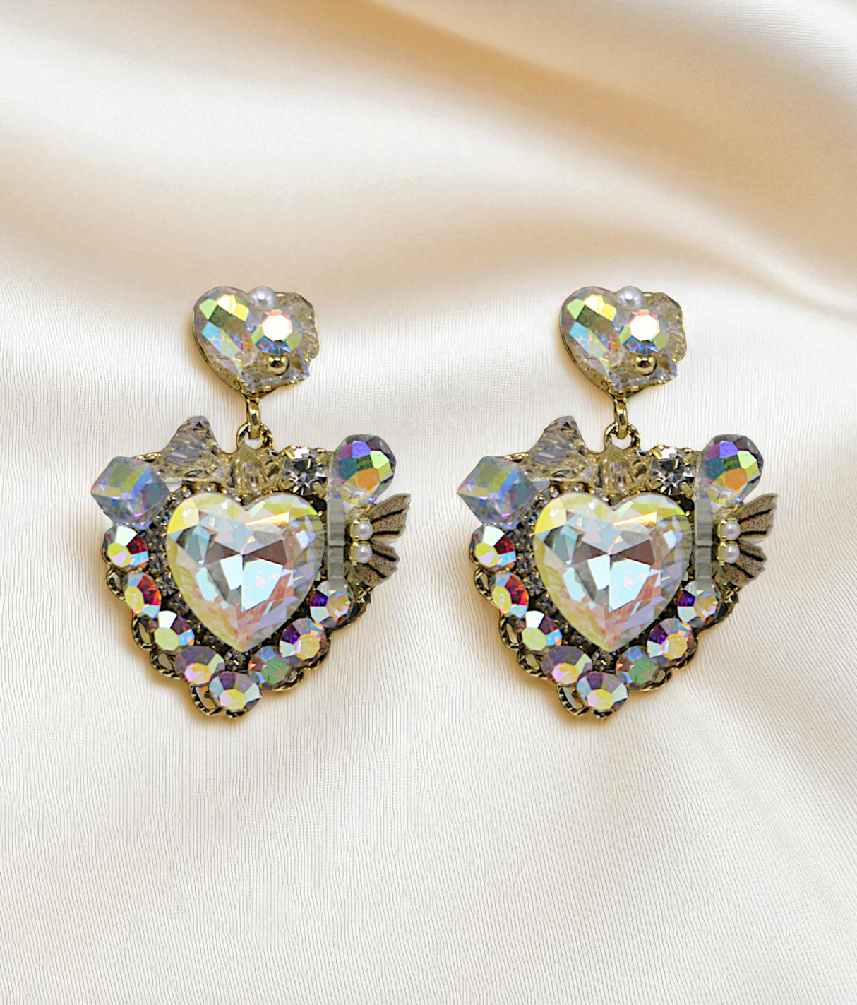ear ring heart shape shiny stone china