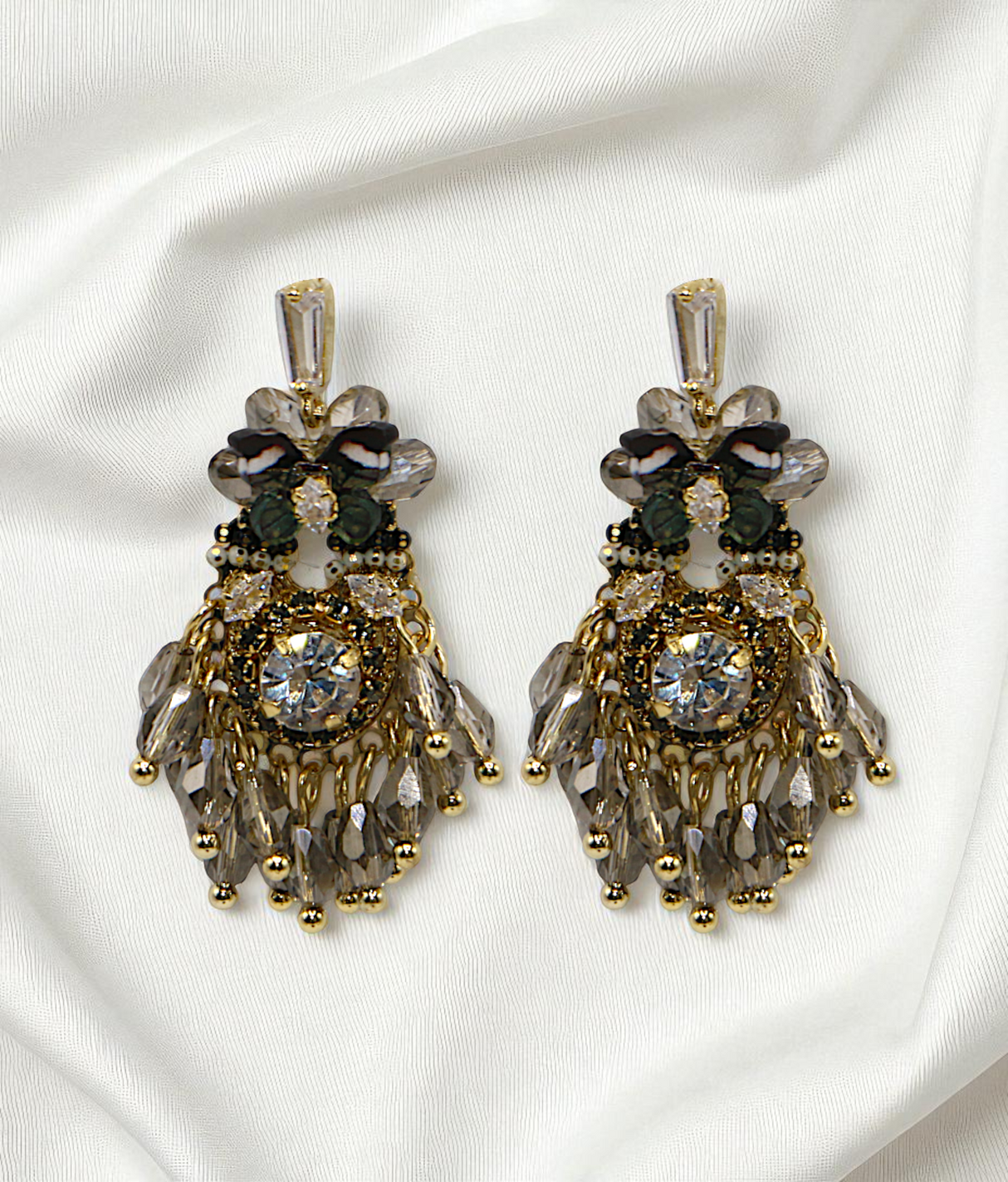 ear ring gold plated crystal pearls with stone china