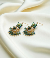 ear ring gold plated crystal pearls with stone china