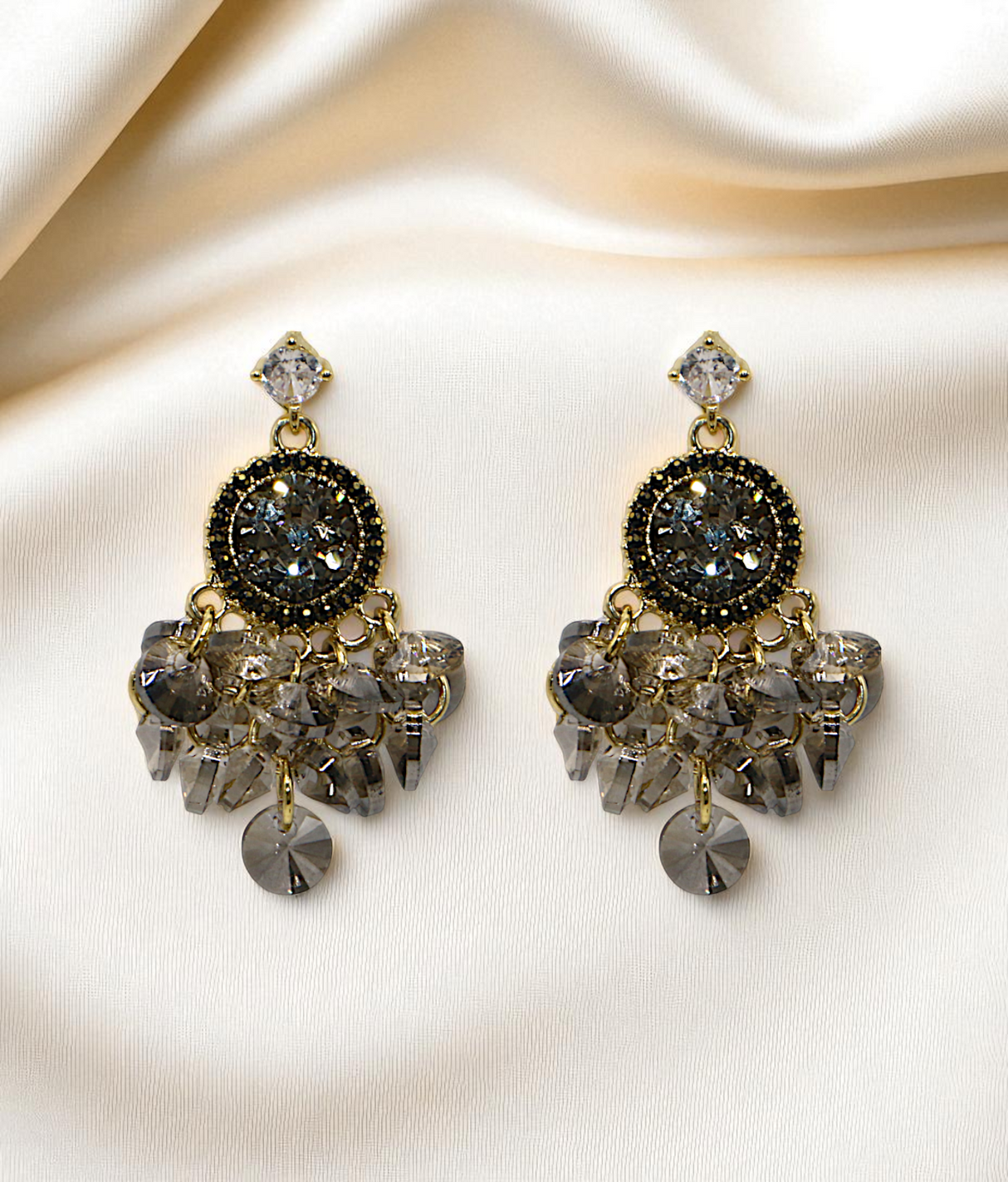 ear ring gold plated crystal pearls and stone china