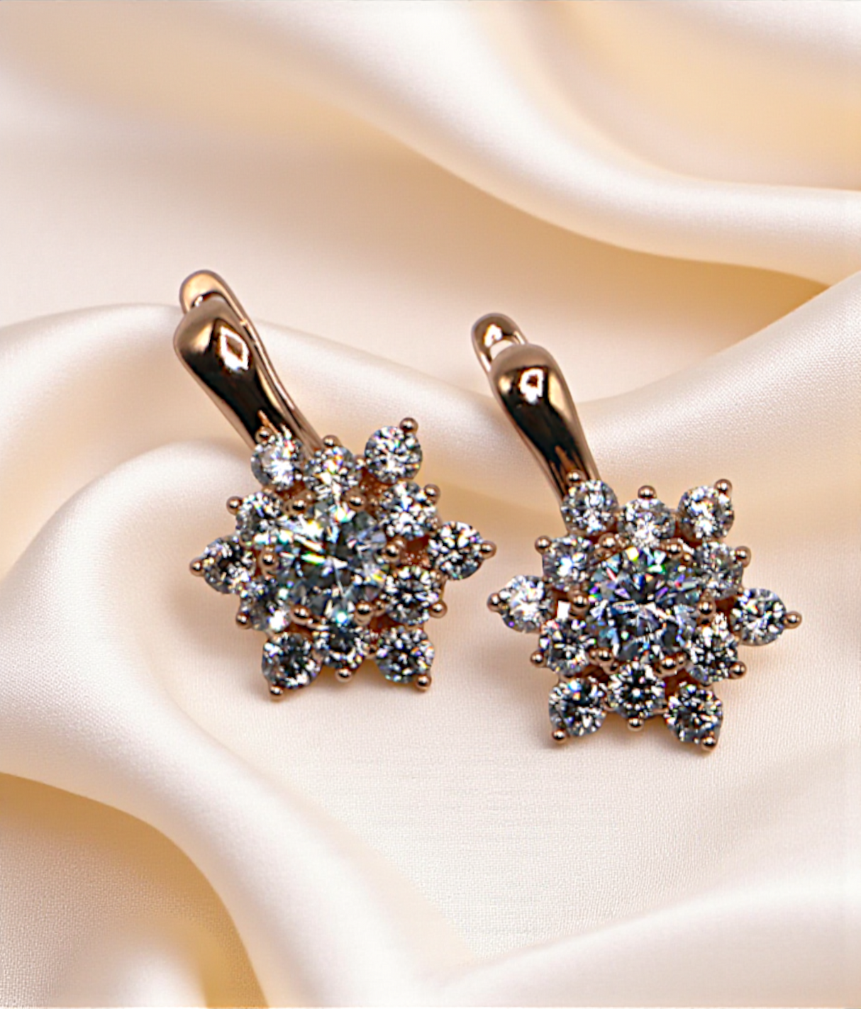 ear ring flower with diamond stone china