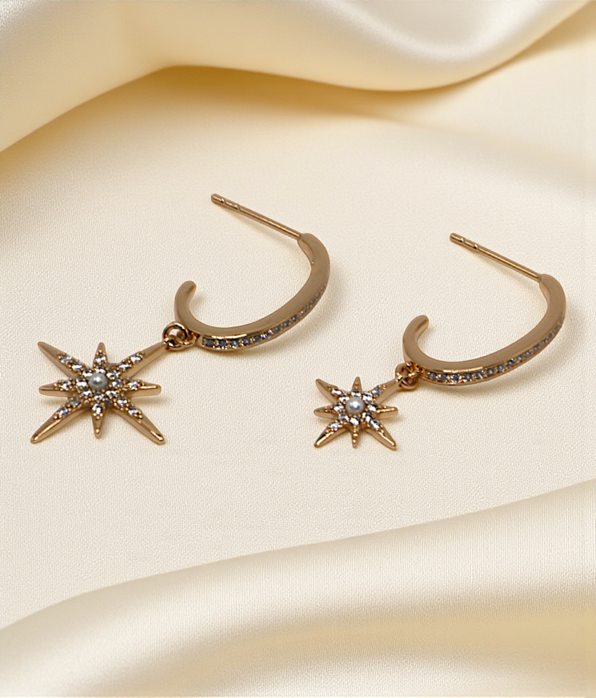 ear ring gold half moon shape and star china