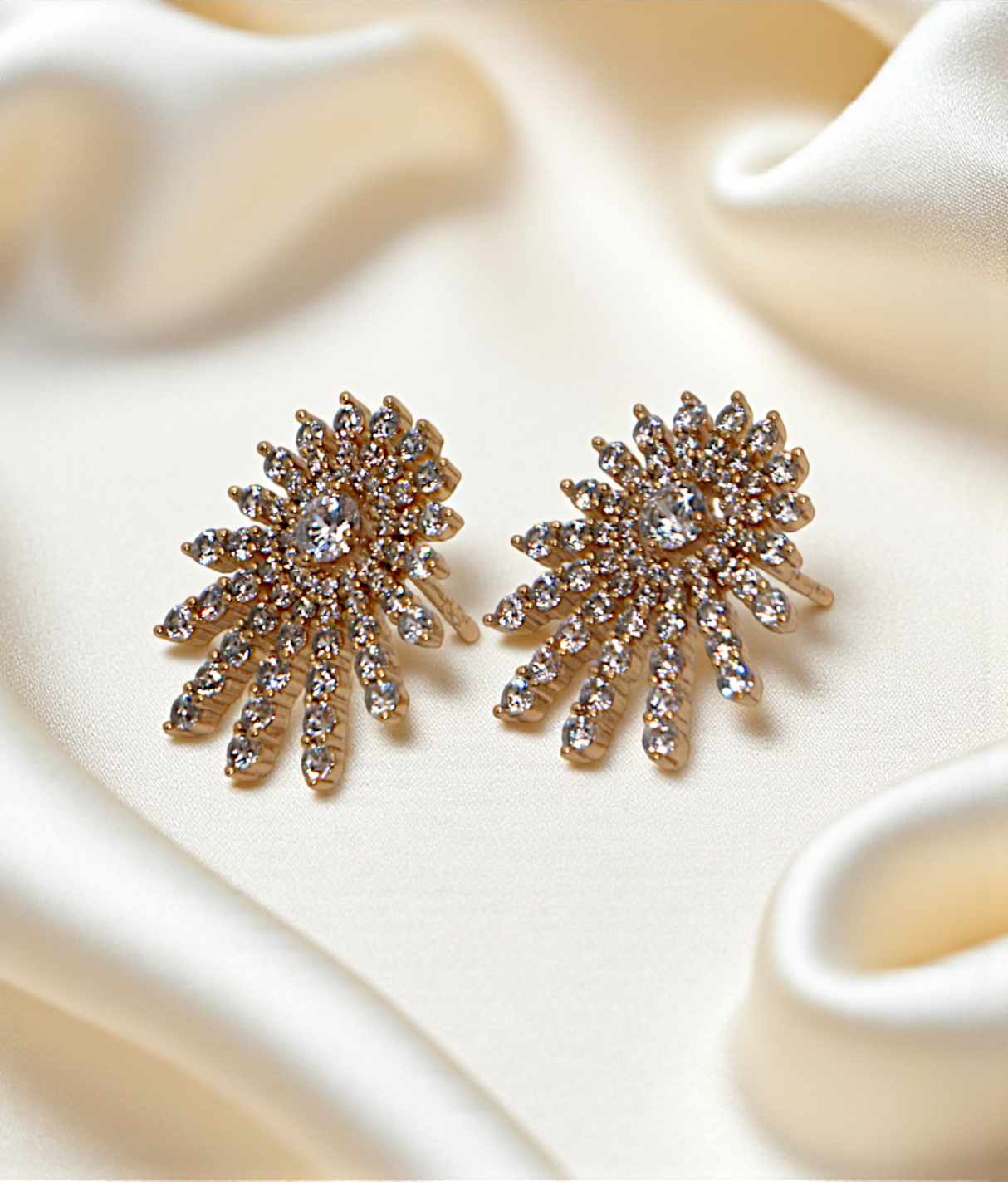 ear ring sunflower gold stone china