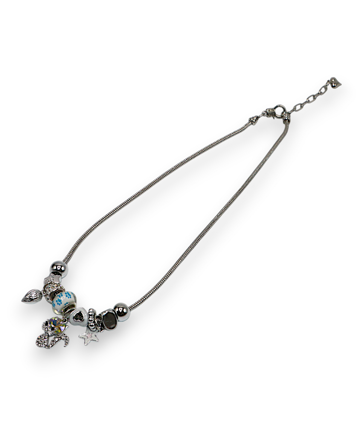 necklace gold & silver snake chain multi beaded china