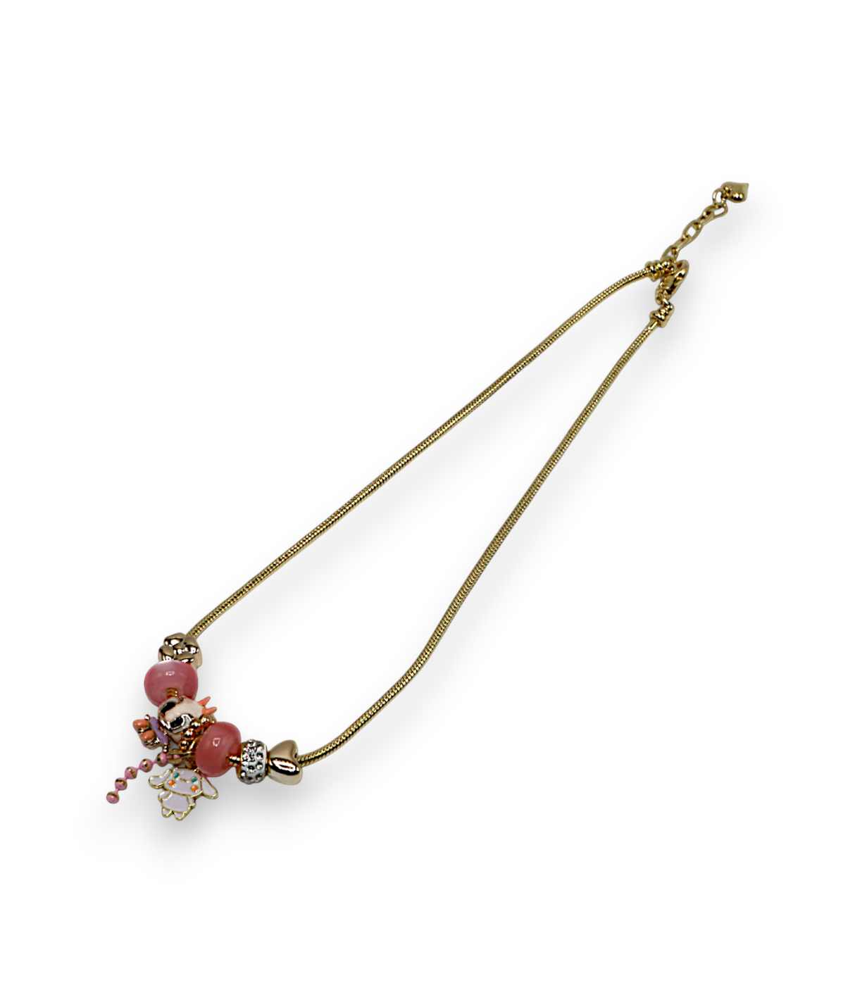 necklace gold & silver snake chain multi beaded china