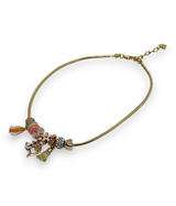 necklace gold & silver snake chain multi beaded china