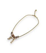 necklace gold & silver snake chain multi beaded china