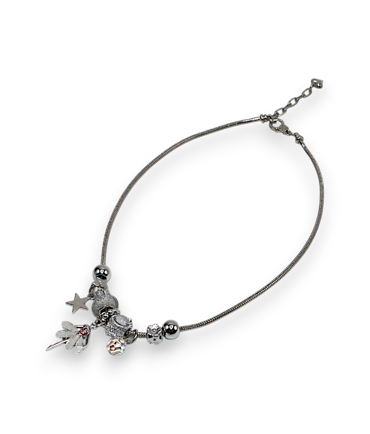 necklace gold & silver snake chain multi beaded china