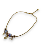 necklace gold & silver snake chain multi beaded china