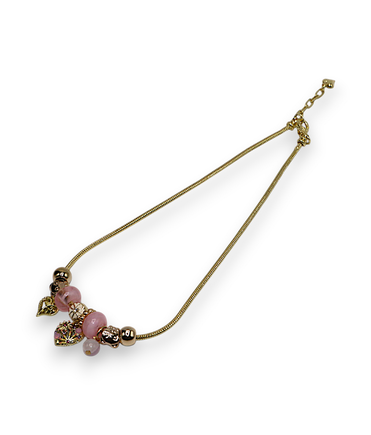 necklace gold & silver snake chain multi beaded china