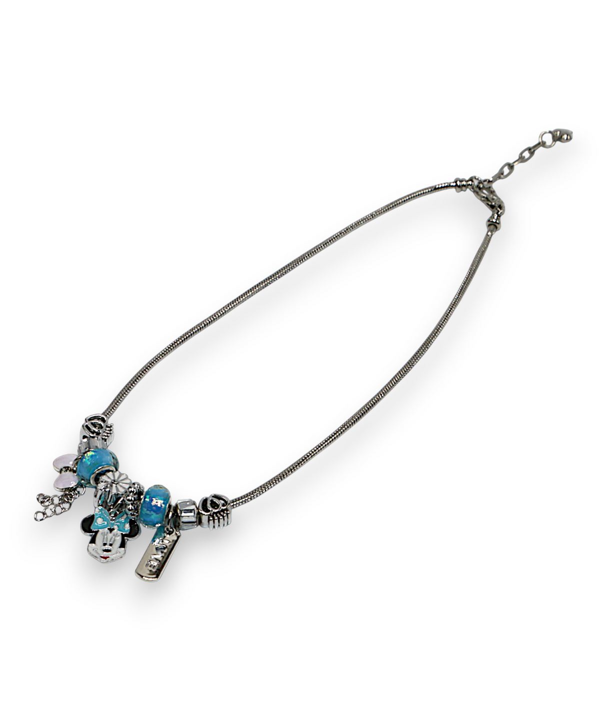 necklace gold & silver snake chain multi beaded china