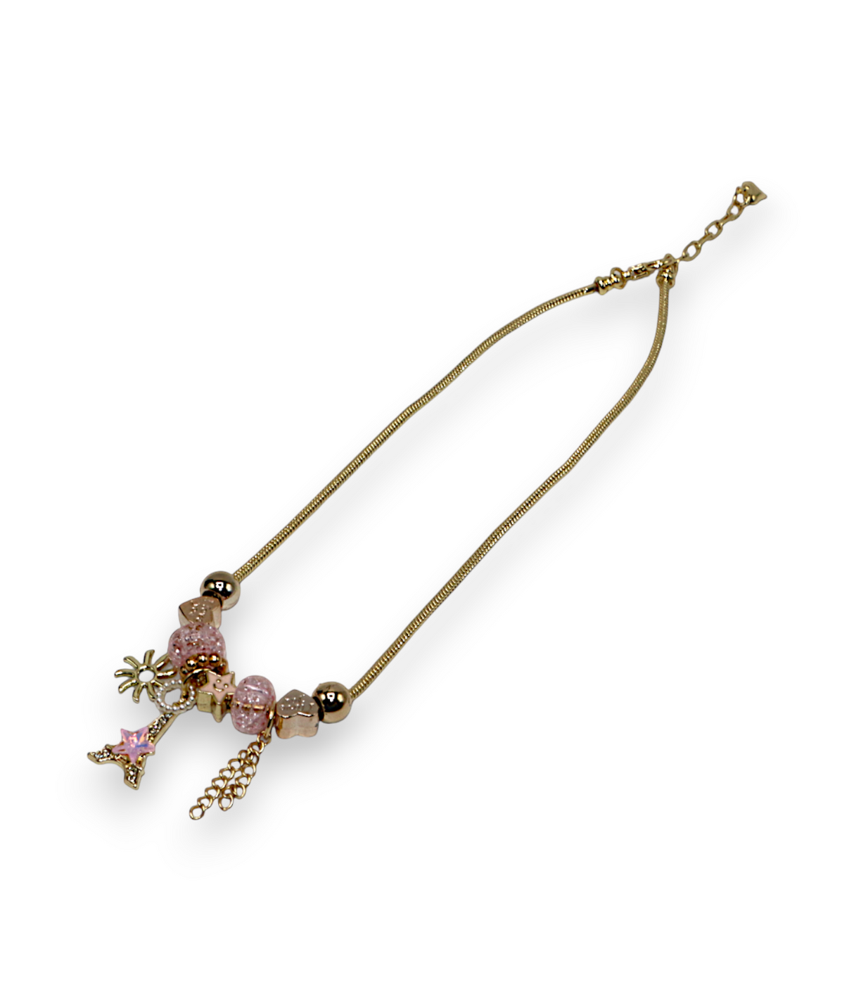 necklace gold & silver snake chain multi beaded china