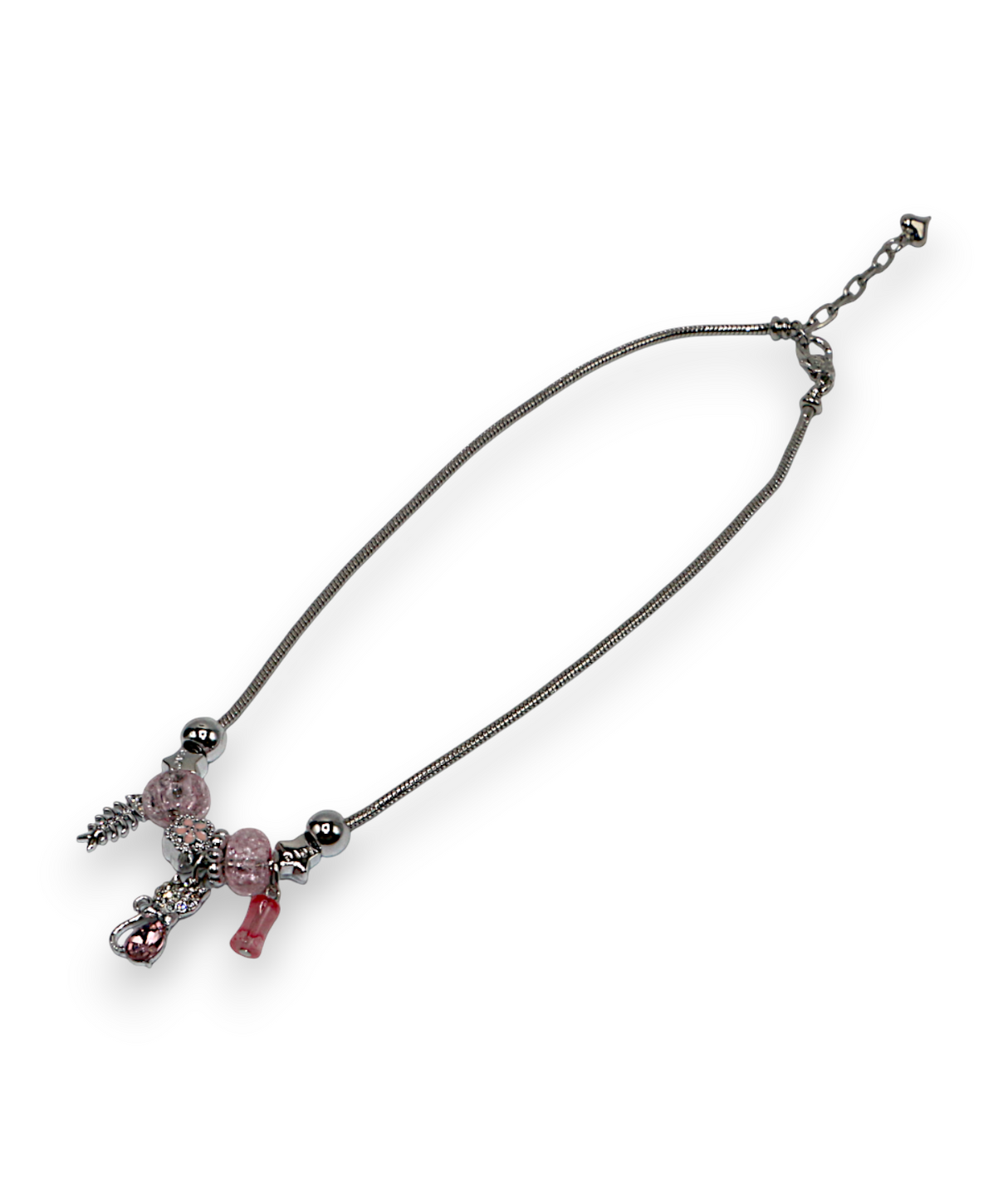 necklace gold & silver snake chain multi beaded china