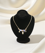 necklace gold & silver snake chain multi beaded china