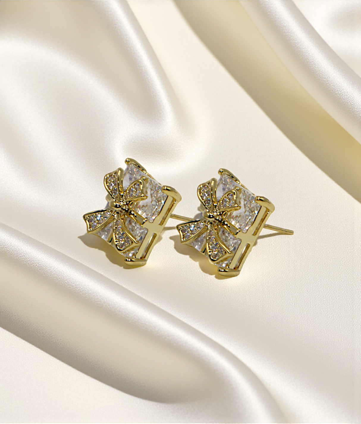 ear ring square bow shape stud china