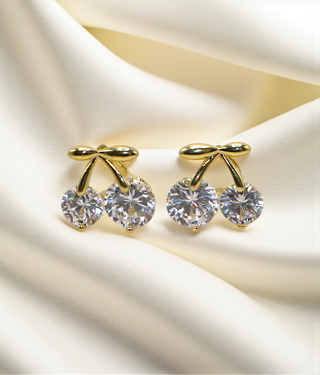 ear ring charry shape with diamond stone china