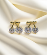 ear ring charry shape with diamond stone china