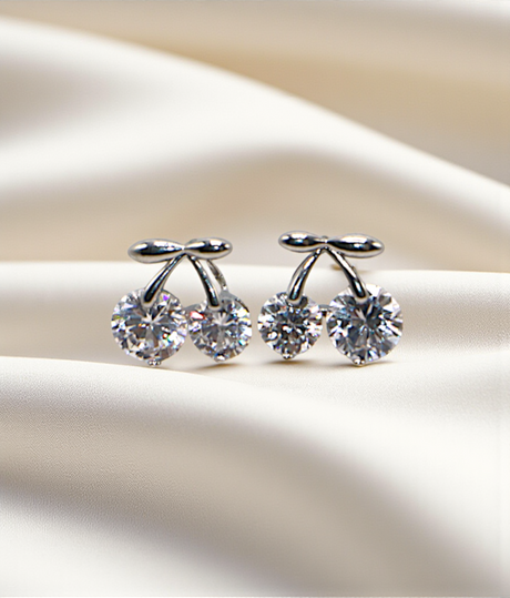 ear ring charry shape with diamond stone china