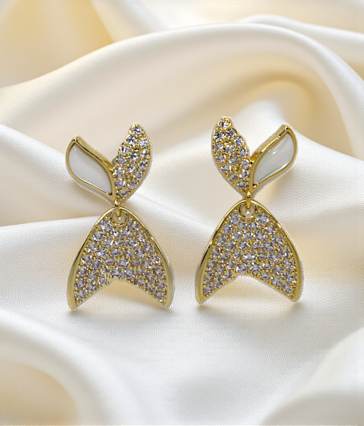 ear ring unique fish with diamond stone china