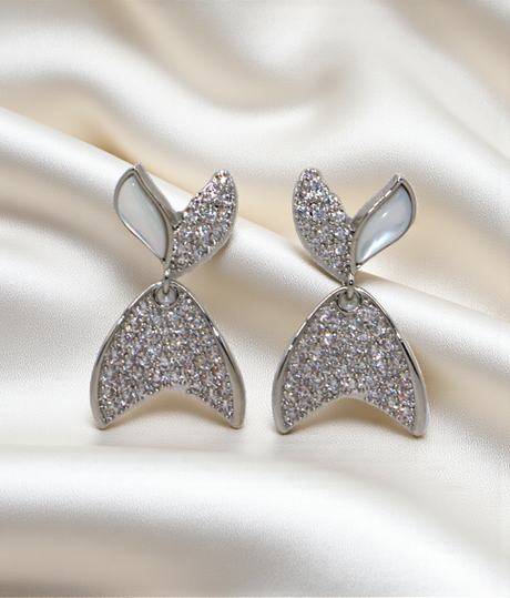 ear ring unique fish with diamond stone china