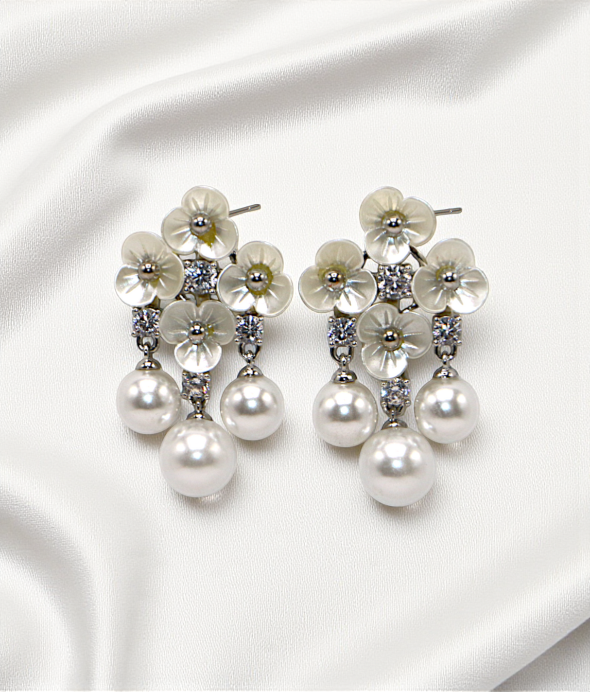 ear ring flower with pearls china