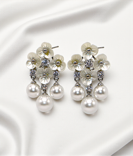 ear ring flower with pearls china